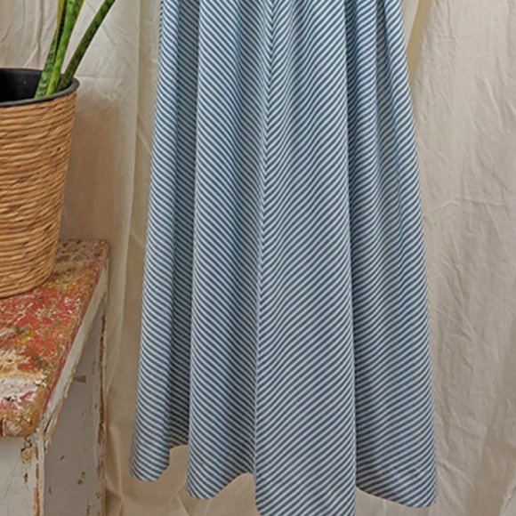 1970s Vintage Blue & White Pinstripe Dress Size S - Picture 4 of 7